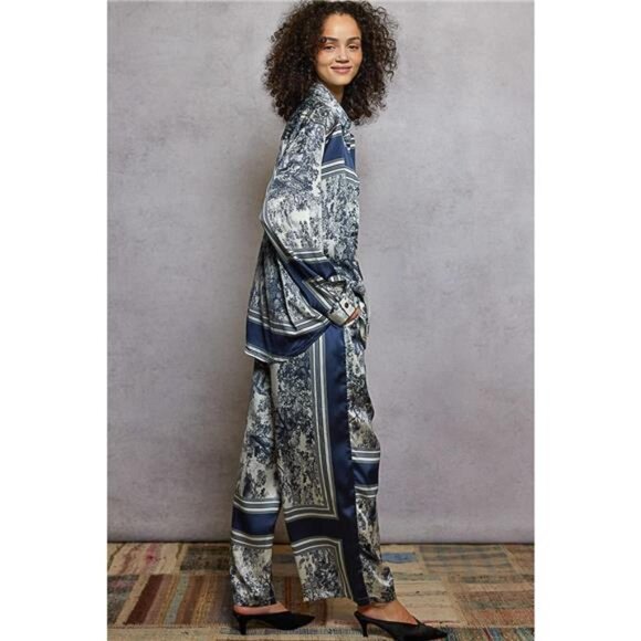 POL Floral Printed Woven Wide Leg Drawstring Pants - Picture 7 of 7